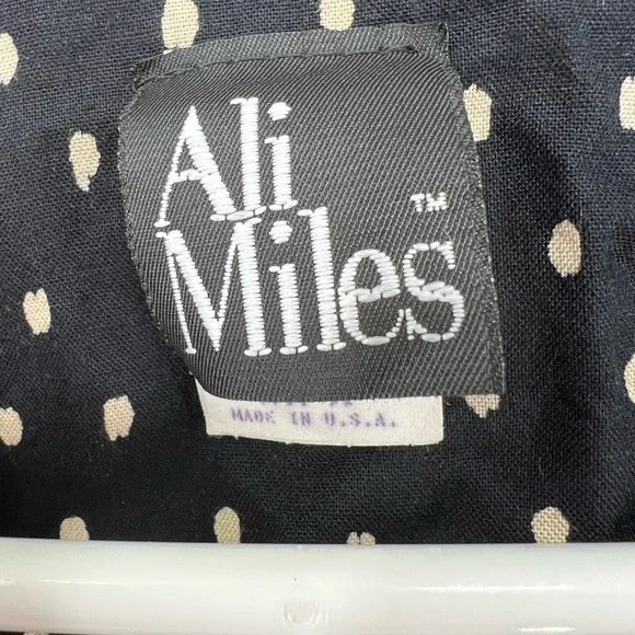 Ali Miles vtg lightweight blazer art to wear polka dots rayon 12 USA colorful - Picture 6 of 10